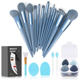 Koccido makeup brushes 22-piece kit on display for versatile makeup application across eyes, cheeks, and lips.