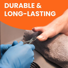 Kohm ingrown toenail clippers curved blade showing precise trimming for tough nails.
