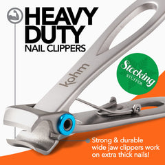 KOHM nail clippers wide-mouth ease through tough nails during routine grooming.