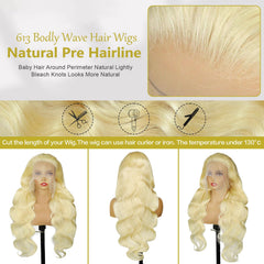 Koiaskral bleached 613 blonde wig with soft texture and natural movement.