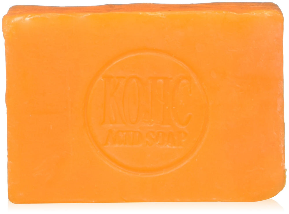 Kojie San Original Kojic Acid Soap with net for even skin tone and gentle exfoliation.