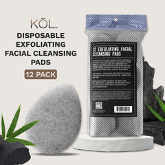 KOL charcoal pads textured side delivers gentle exfoliation for a smoother skin feel.