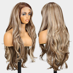 KOME ash blonde wig 13x6 lace coverage supports versatile styling like parts.