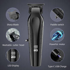 KOMINGDON beard trimmer T-blade close-up highlighting precision for clean edges.