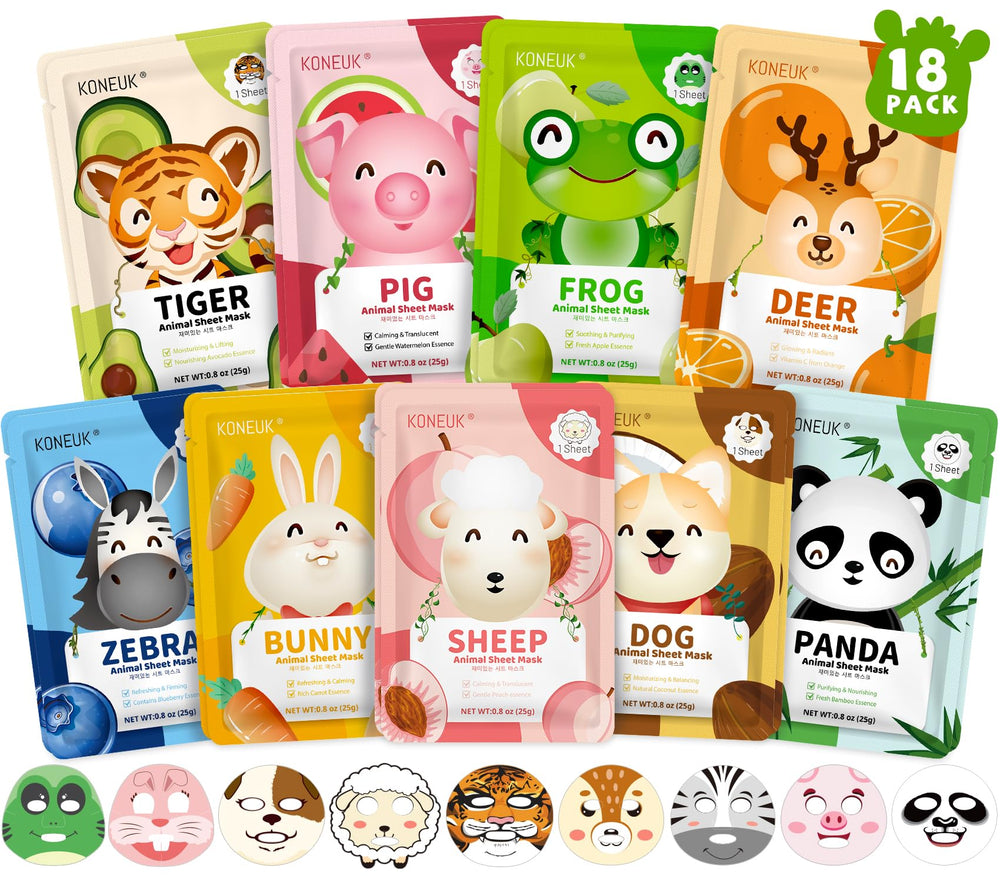 KONEUK panda face mask for kids, hydrating and fun spa party accessory