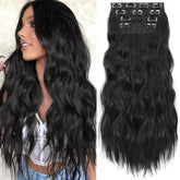 KooKaStyle clip-in extensions long wavy 24in for added volume
