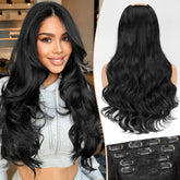Kookastyle clip-in extensions 20in layered curly pack front view for volumized styling