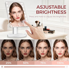 KOOKIN vanity mirror 180-degree rotation enables adaptable viewing angles