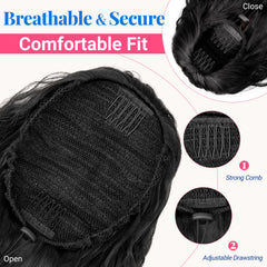KooKaStyle multilayered pony tail adds fullness and depth to hairstyles.