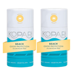 Kopari aluminum free coconut deodorant beach bottle offers all day freshness without aluminum