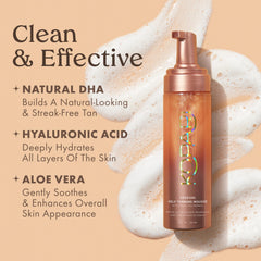 Kopari gradual self-tanning mousse foam close-up showing smooth texture