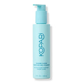 kopari marine-clean purifying-gel-cleanser bottle shows dual-action cleansing for refreshed skin.