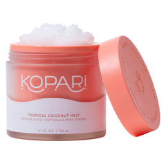 Kopari Organic Tropical Coconut Melt bottle highlights versatile hydration for body, hair, and face