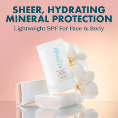 Kopari Pure Protect clear zinc oxide on skin for invisible protection.