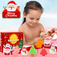 KOPHINYE Christmas Bath Bombs Tree surprise fizzes with colorful scents and resin keepsake