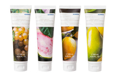 KORRES Elasti-Smooth butter massaged into skin for deep hydration after shower.