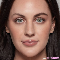 Kosas Air Brow application on brows demonstrates natural volume and definition