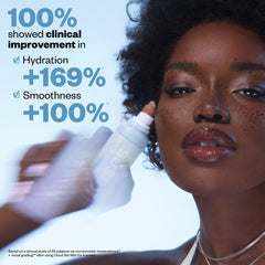 Kosas Cloud Set before-after skin shows smoother texture and minimized pores.