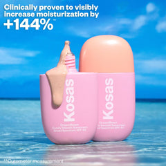 Kosas DreamBeam ceramides peptides boost image demonstrates plump, firm skin benefits