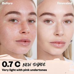 Kosas Revealer Concealer swatch 0.7 C shows versatile shade for mid-tone skin.