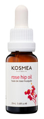 Kosmea Rosehip Oil bottle with dropper delivers lightweight daily facial hydration.