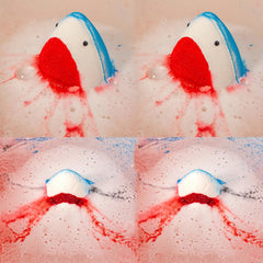 Kottke Shark bath bombs showcase colorful bubbles enhancing playful bath time.