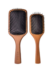 KOZIS wooden paddle brush anti-static bristles reduce frizz during styling