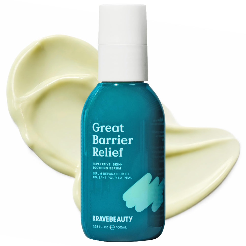 KraveBeauty bottle front view shows clean design and soothing benefit
