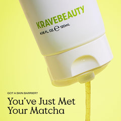 KraveBeauty Matcha Hemp Hydrating Cleanser front label with vegan cruelty-free branding.