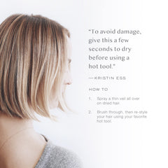 Kristin Ess Dry Conditioner close-up applying lightweight moisture and oil-odor absorption