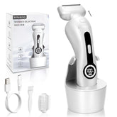Krovena women's electric razor detachable head for easy cleaning after use.