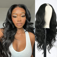 KRSI V Part Wig 24in body wave close-up shows natural texture for daily wear