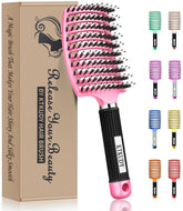 KTKUDY detangler brush front view in pink for smooth, painless detangling