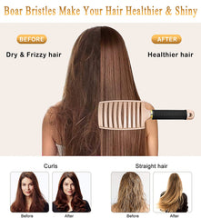 KTKUDY detangling brush vented design showing airflow for faster drying
