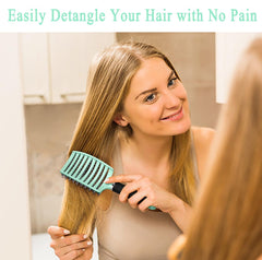 KTKUDY detangling brush wet-dry-hair-use works on damp or dry hair.
