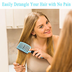 KTKUDY Detangling Brush ergonomic curved handle for comfortable use