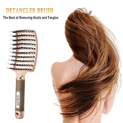 KTKUDY vented detangler brush used on wet or dry hair for gentler brushing.