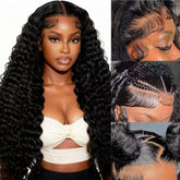 Kucmir 30inch deep-wave wig front view shows natural hairline for everyday wear.