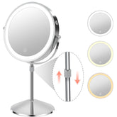 KuMers lighted makeup mirror 10x double sided for precise makeup application
