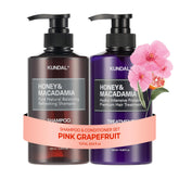 KUNDAL pink grapefruit shampoo bottle highlights hydrating formula for dry hair
