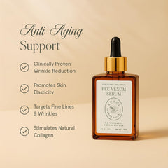 KUSHI Bee Venom Serum texture closeup reveals silky, quickly absorbing finish.