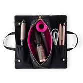 KUSSHI hair tools bag front view in black protects tools during travel.