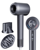 KVINEEN hair dryer front view shows fast-drying performance for salon-like results.
