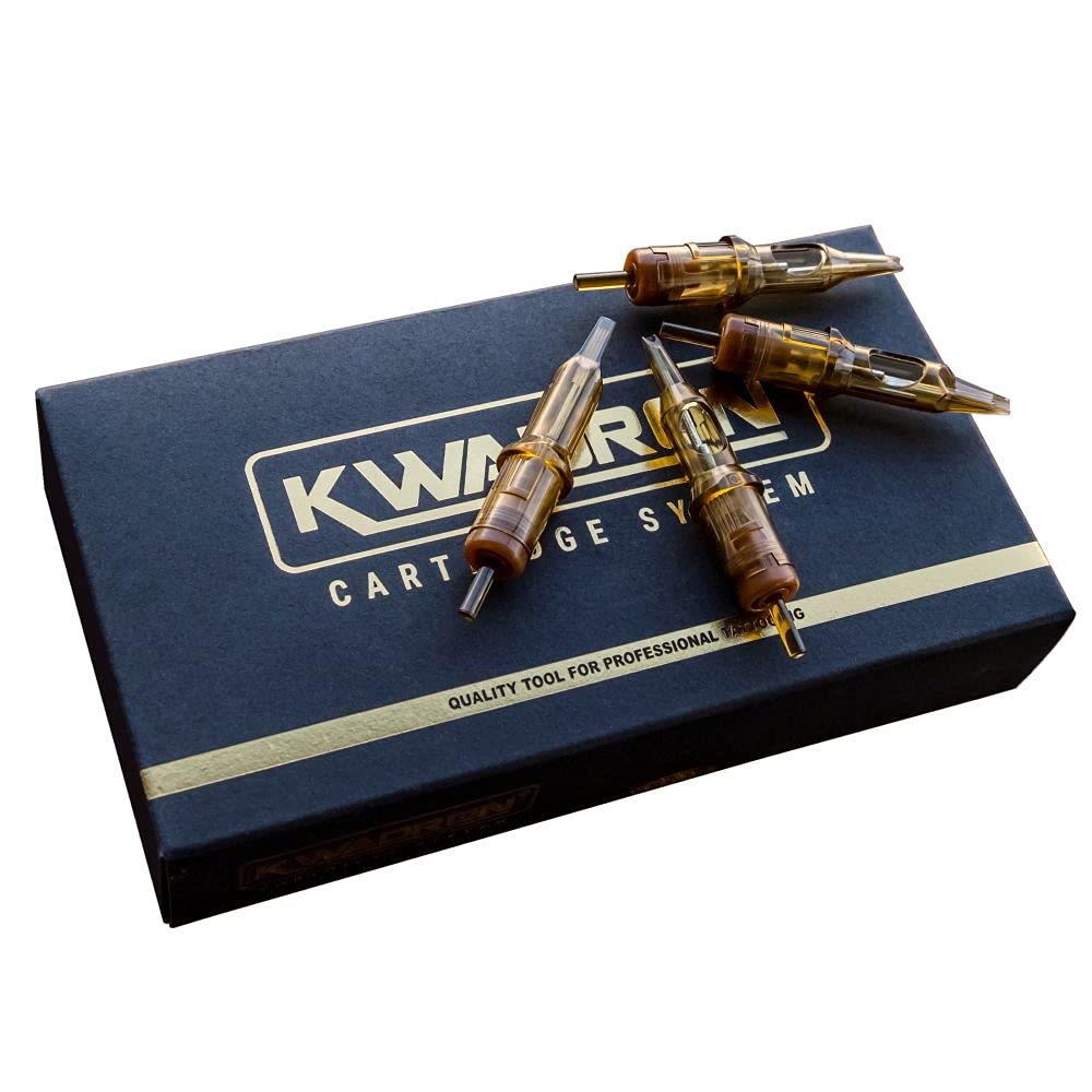 Kwadron box of 20 tattoo needle cartridges ready for professional use