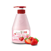 Kwailnara Strawberry Milk Body Lotion bottle front shows hydration-ready formula for daily use.