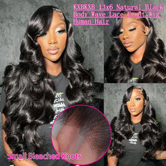KXBKXB lace detail highlights large 13x6 HD transparent lace for natural hairline