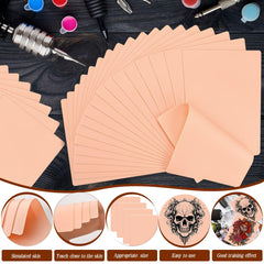 KXCOFTXI tattoo skin 20-piece set provides realistic texture for steady line-work practice.