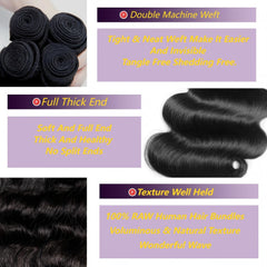 KXRO virgin Brazilian hair extensions feature durable double weft for longevity.