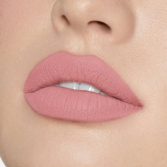 Koko K lip kit lipstick swatch reveals a soft pale pink shade for versatile wear.