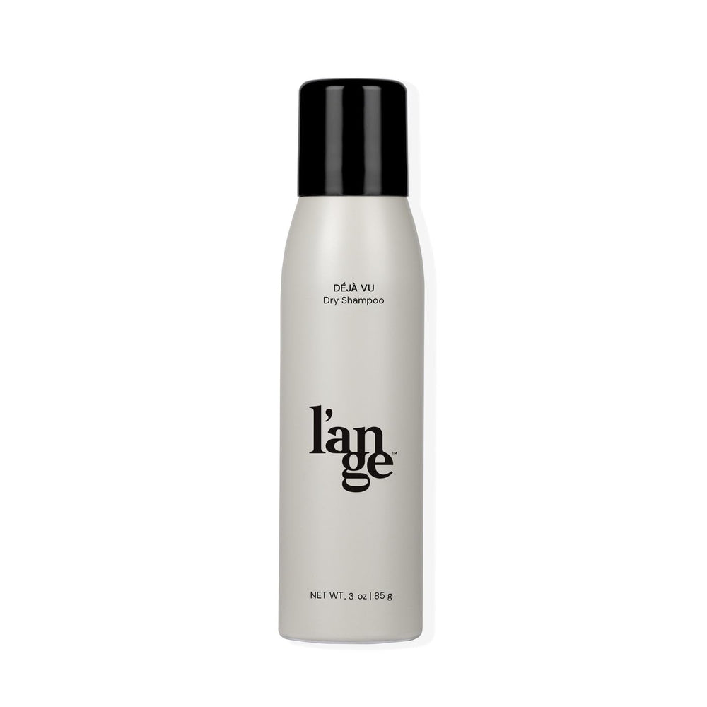L'ANGE HAIR Deja Vu dry shampoo bottle demonstrates oil absorption for a quick refresh.